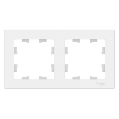 ATN000102 ATLASDESIGN 2-постовая РАМКА, универсальная, БЕЛЫЙ
