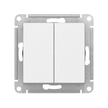 ATN000151 ATLASDESIGN 2-клавишный ВЫКЛЮЧАТЕЛЬ, сх.5, 10АХ, механизм, БЕЛЫЙ