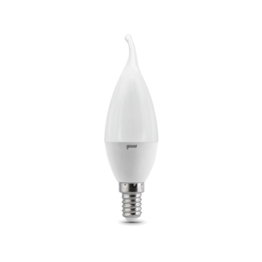Лампа Gauss LED Свеча на ветру матовая E14 6.5W 520lm 3000K 1/10/50 (104101107)