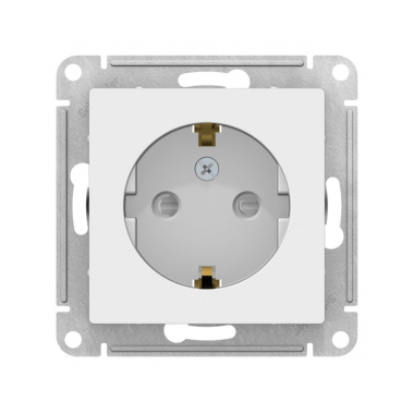 ATN000145 ATLASDESIGN РОЗЕТКА с заземлением со шторками, 16А, механизм, БЕЛЫЙ