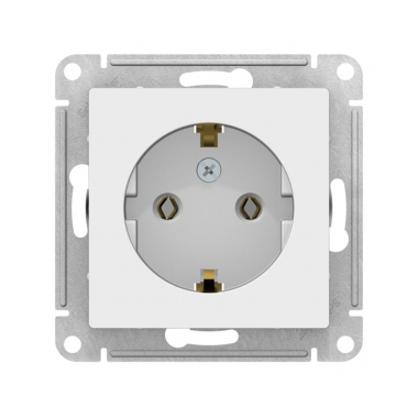 ATN000143 ATLASDESIGN РОЗЕТКА с заземлением, 16А, механизм, БЕЛЫЙ