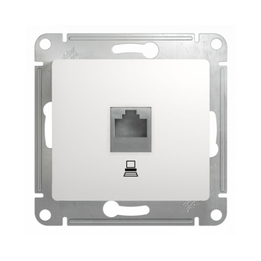 GSL000181K GLOSSA РОЗЕТКА компьютерная RJ45 кат.5E, механизм, БЕЛЫЙ