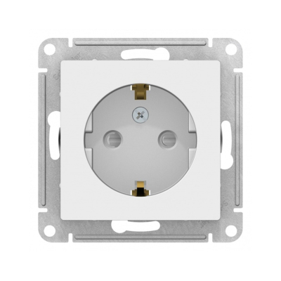 ATN000145 ATLASDESIGN РОЗЕТКА с заземлением со шторками, 16А, механизм, БЕЛЫЙ