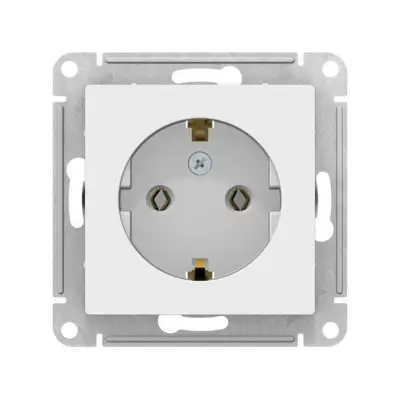 ATN000143 ATLASDESIGN РОЗЕТКА с заземлением, 16А, механизм, БЕЛЫЙ