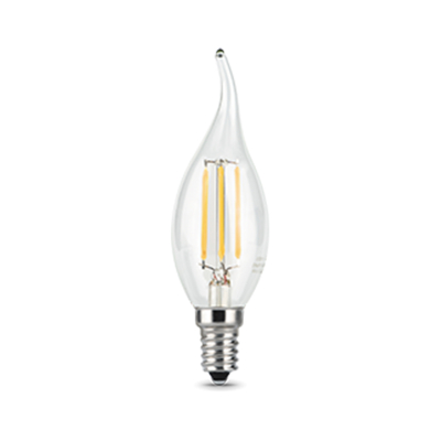 Лампа Gauss LED Filament Свеча на ветру прозр. E14 5W 420lm 2700К 1/10/50 (104801105)