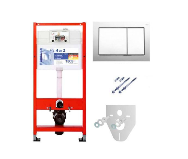 9 400 006 Комплект TECEbase kit (панель смыва TECEbase, хром глянец)  - НА ЗАПЧАСТИ