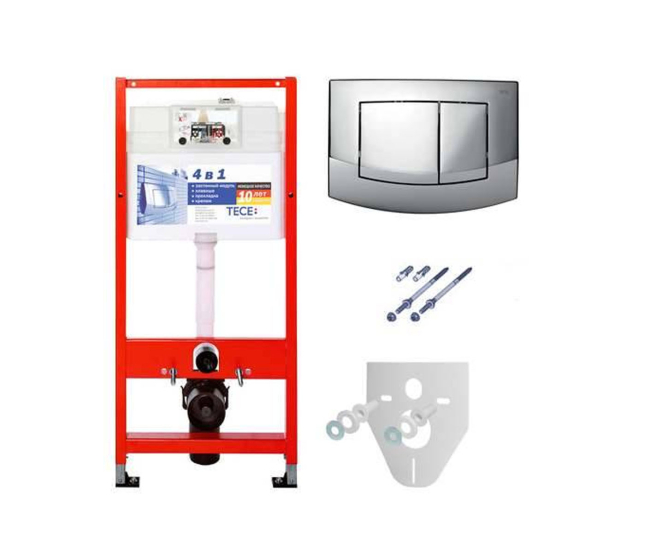 Комплект инсталляции TECEbase kit 9 400 005 с кнопкой TECEambia (хром глянцевый)