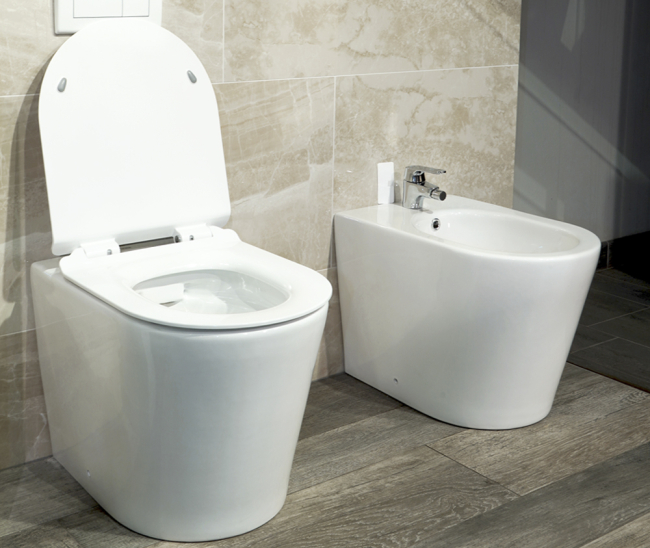 AB1276 биде напольное круглое для унитаза AB1273BTW, белое -Р2