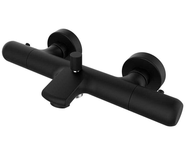 Enter Plus смеситель-термостат для ванны/душа, черный (в к-те штанга, ручной душ) 35216320