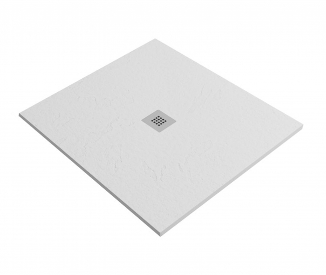 Поддон Smart Slate Nieve (RAL9003) 90x90x2.5, искусств. камень, белый