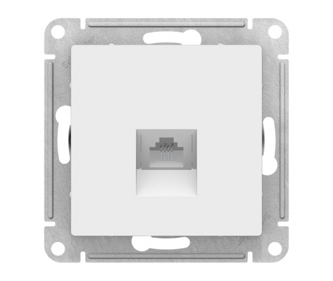 ATN000181 ATLASDESIGN РОЗЕТКА телефонная RJ11, механизм, БЕЛЫЙ