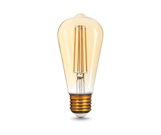 Лампа Gauss LED Filament ST64 E27 8W Amber 740lm 2400К 1/10/40 (157802008)