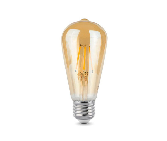 Лампа Gauss LED Filament ST64 E27 6W Golden 550lm 2400К 1/10/40 (102802006)