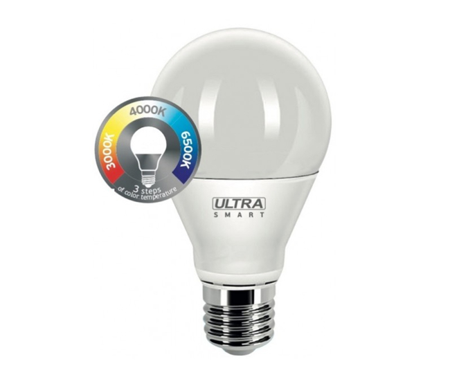 Лампа диммируемая ULTRA LED Груша матовая A60 E27 10W SMART CСT