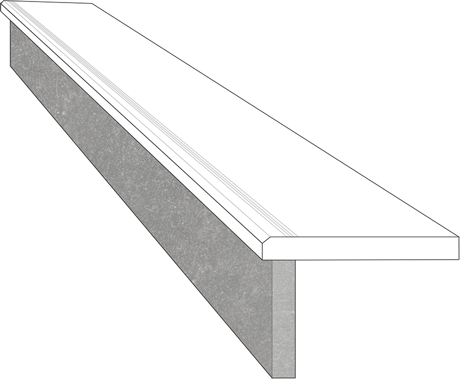 Купить керамогранит Basalt Stone Light Grey Riser 13.3x60