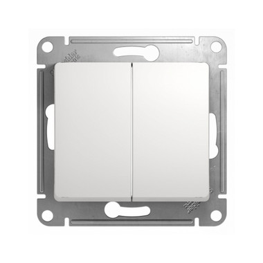GSL000151 GLOSSA 2-клавишный ВЫКЛЮЧАТЕЛЬ, сх.5, 10АХ, механизм, БЕЛЫЙ
