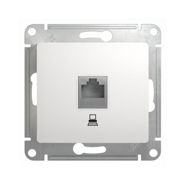 GSL000181K GLOSSA РОЗЕТКА компьютерная RJ45 кат.5E, механизм, БЕЛЫЙ