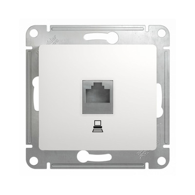 GSL000181K GLOSSA РОЗЕТКА компьютерная RJ45 кат.5E, механизм, БЕЛЫЙ