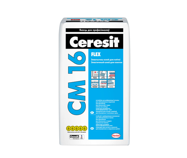 Клей для плитки эластичный Ceresit CM 16, 25 кг